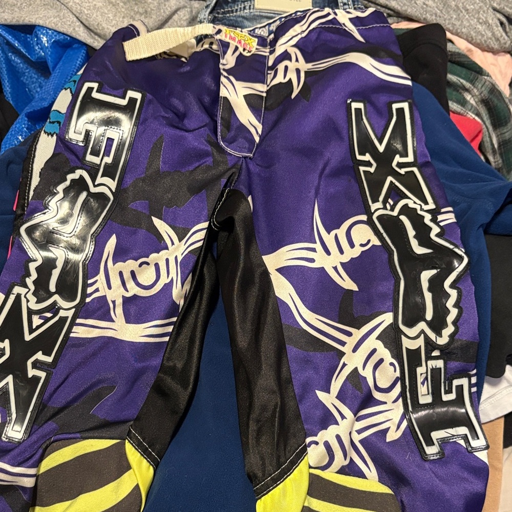 Vintage Fox Racing Graphic Race Pants for MotoX BMX Racing Sports 1990s